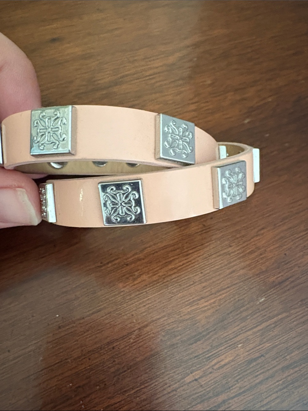 Rustic Cuff Women's Blush adjustable Pink Leather Bracelet